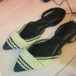 Primark Black and Cream Espadrille Flats